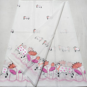 Kota Doria Saree with Pichwai Embroidery
