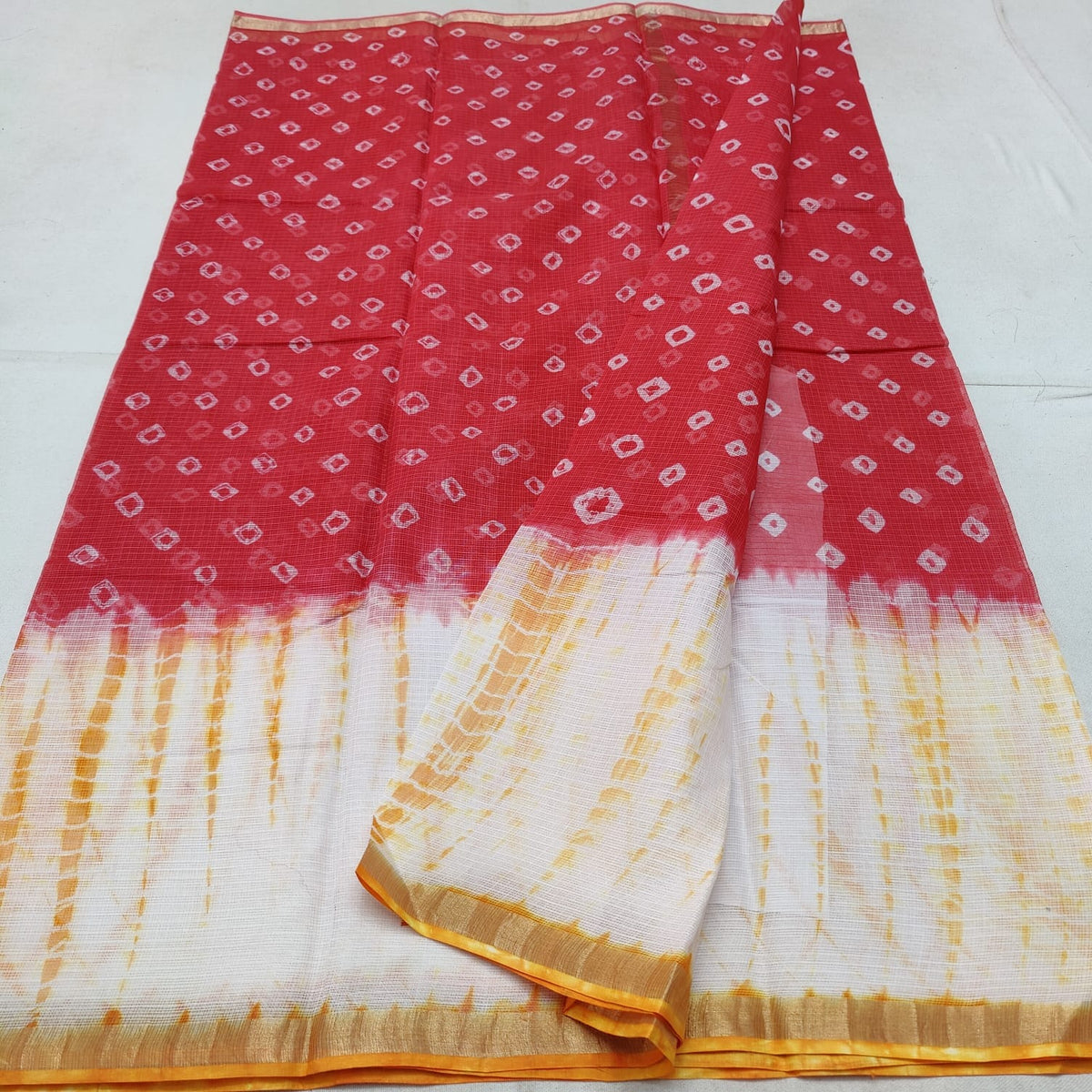 Pure Cotton Kota Doria Hand-Dyed Saree
