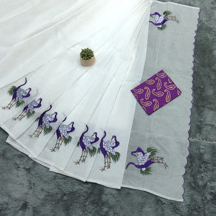 Kota Doria Embroidery Saree