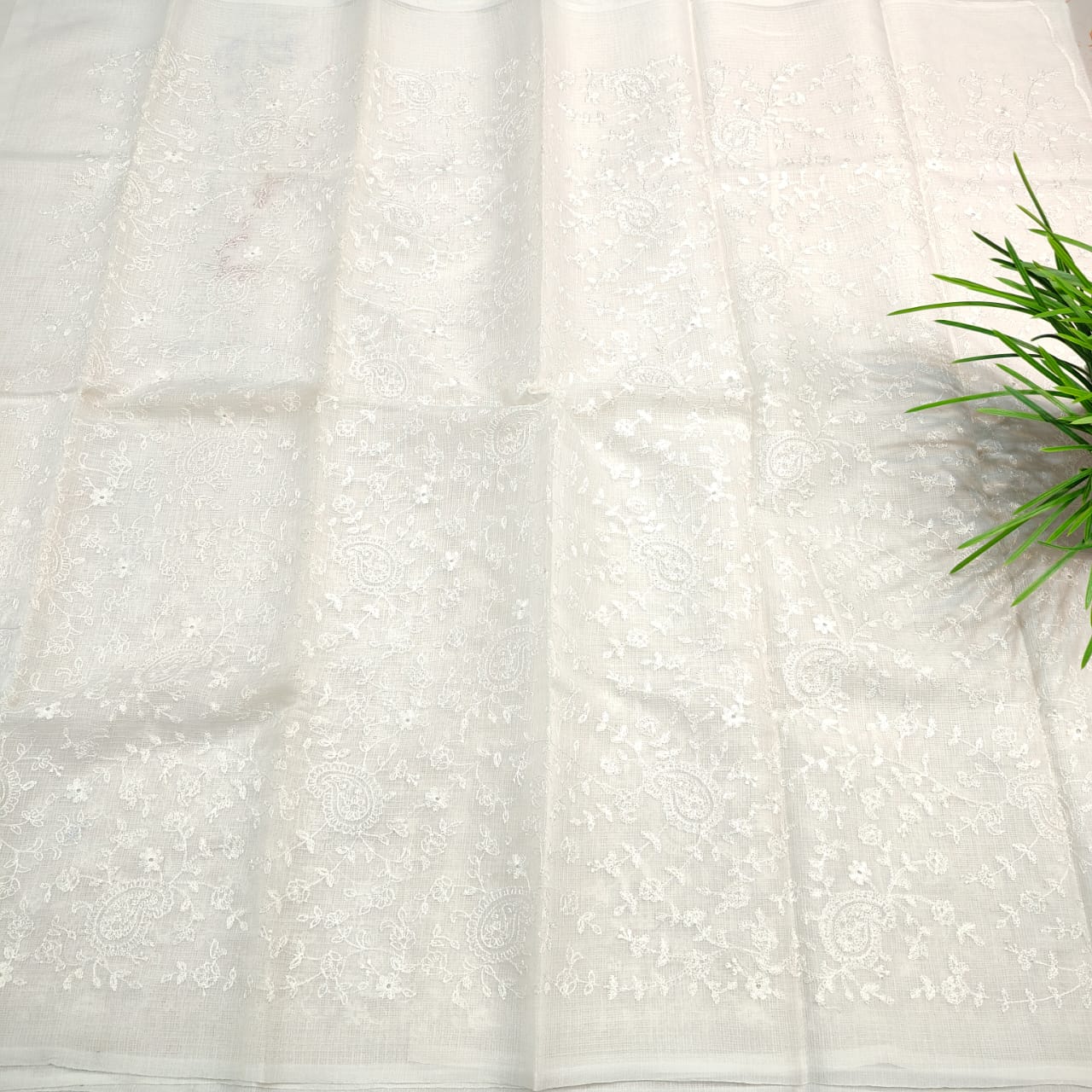 Kota Doria Embroidery Saree