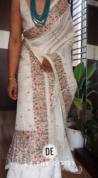 Tussar Munga Silk Embroidery Saree