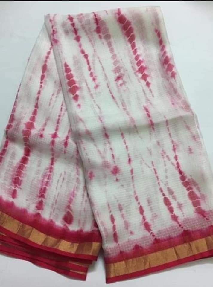 Pure Silk Kota Doria Tie & Dye Saree