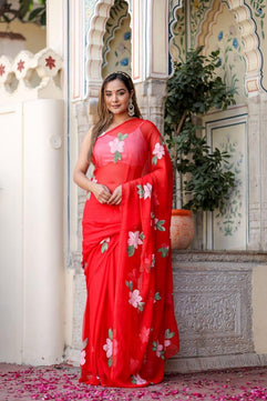 Mulmul Cotton Saree with Hand Painting