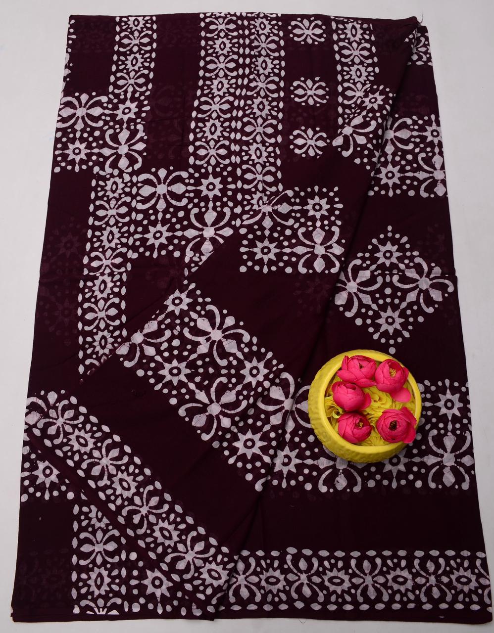 Pure Mulmul Cotton Hand Batik Saree