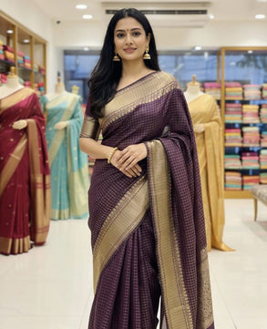 Banarasi Cotton Checks Saree