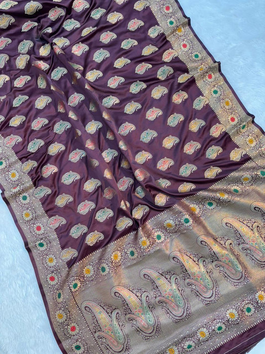 Mashru Minakari Silk Saree