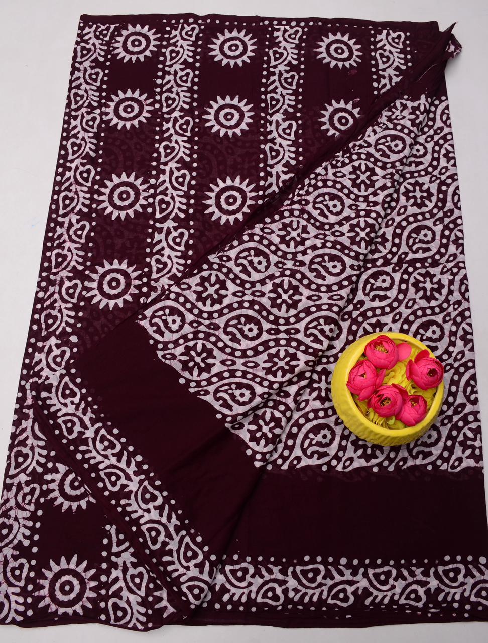 Pure Mulmul Cotton Hand Batik Saree