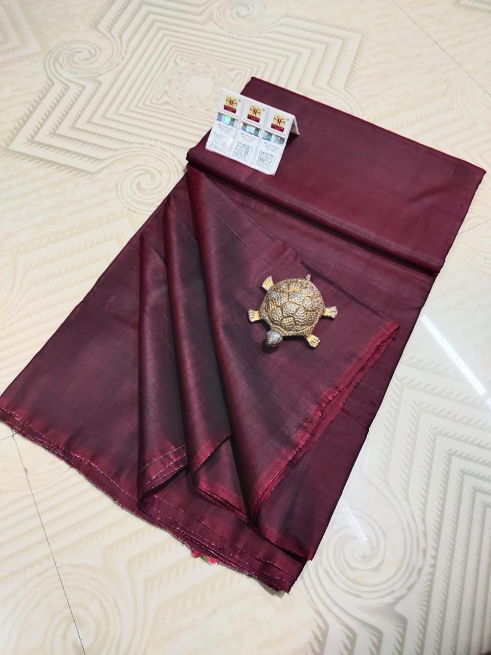 Plain Bishnupuri Pure Katan Silk Saree