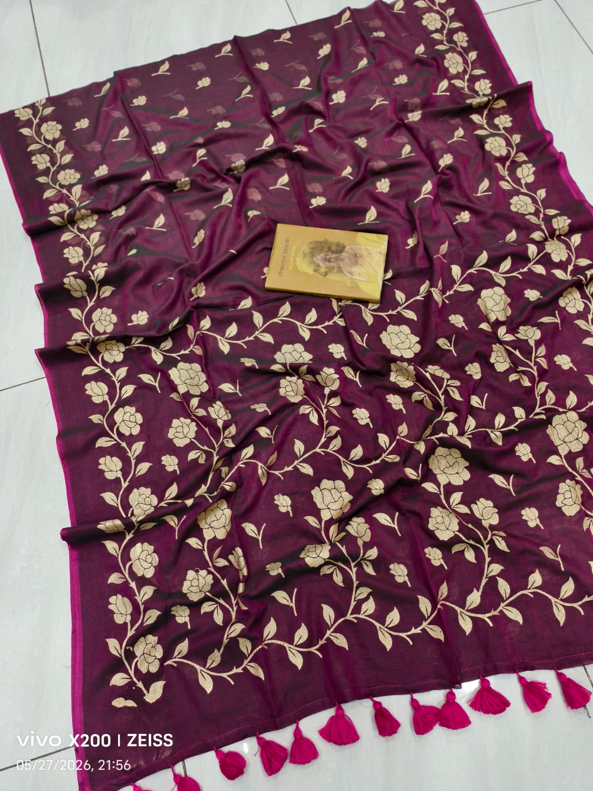 Floral Printed Mulmul Cotton Saree