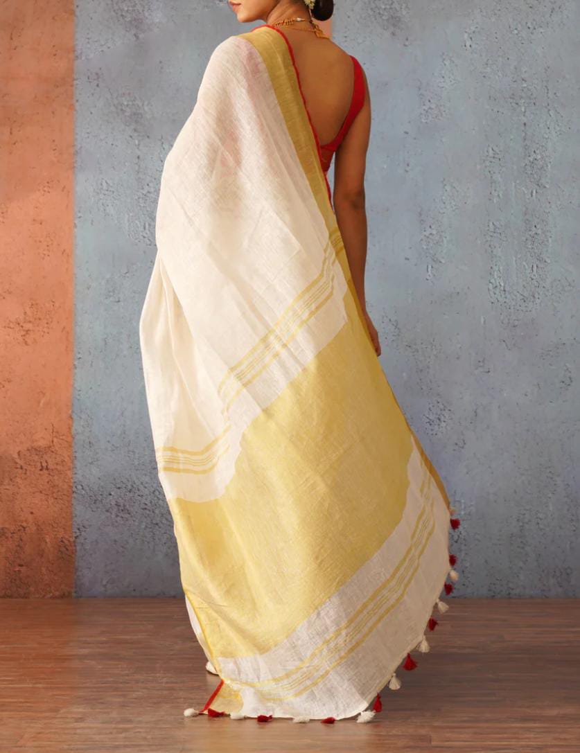 Semi Linen Saree (Style 1)