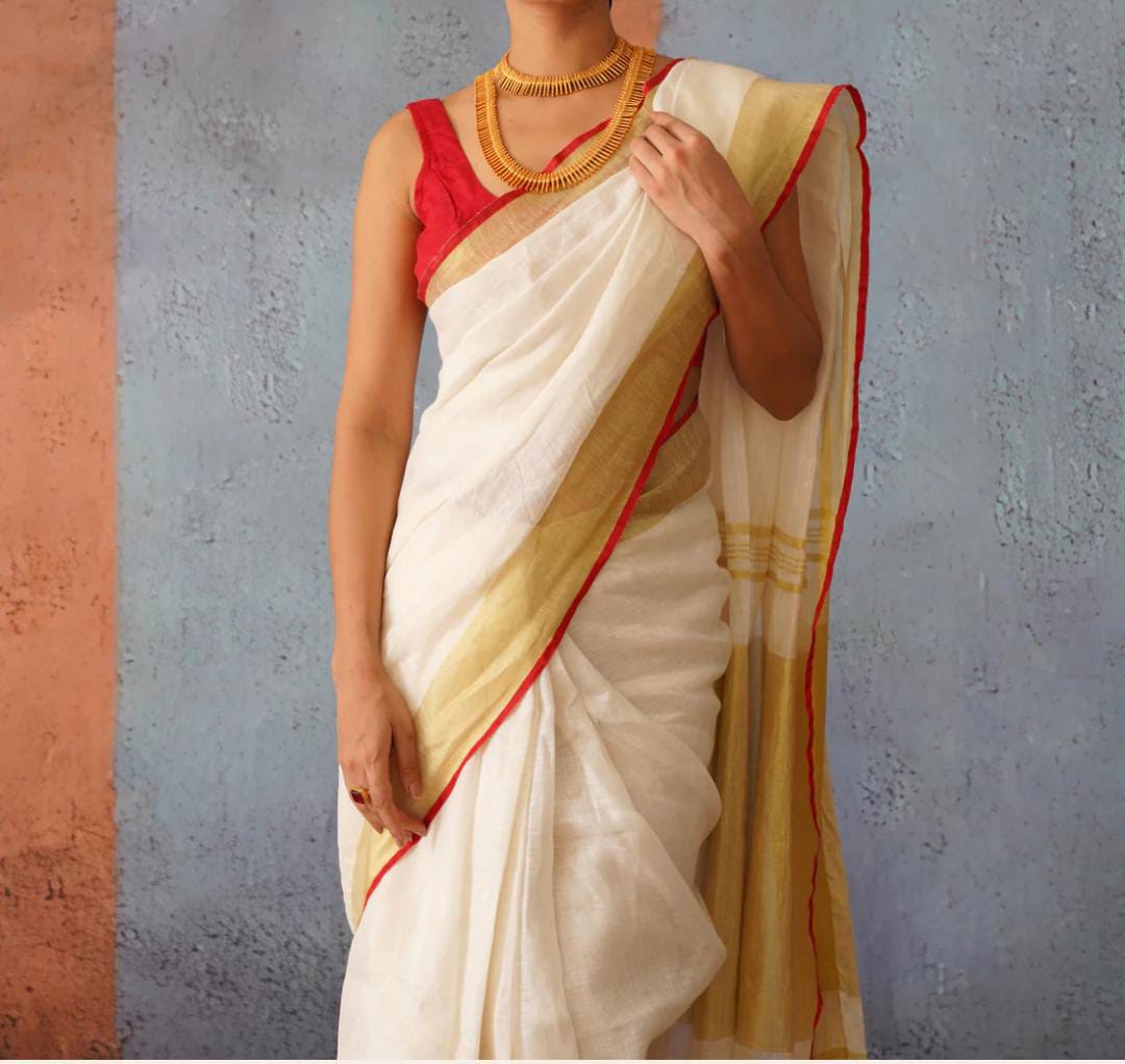 Semi Linen Saree (Style 1)