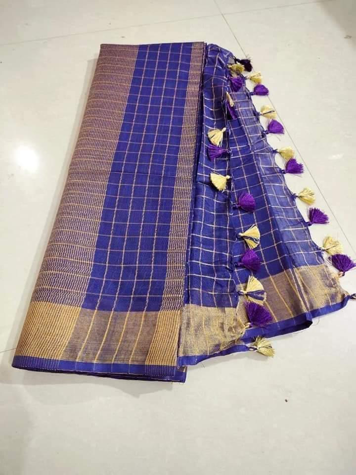 Semi Linen Saree (Style 1)