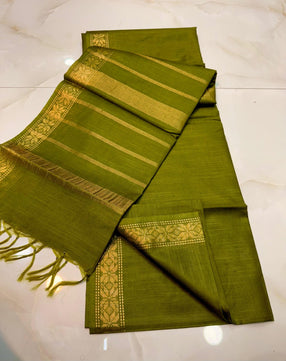 Copper Zari Weaving Border Saree