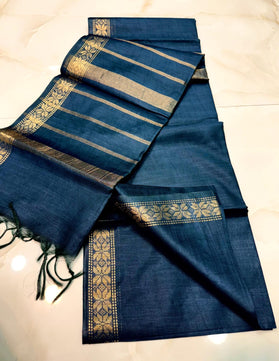 Copper Zari Weaving Border Saree