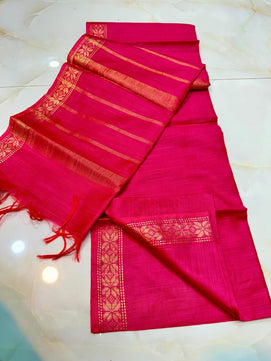 Copper Zari Weaving Border Saree