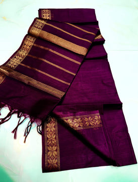 Copper Zari Weaving Border Saree