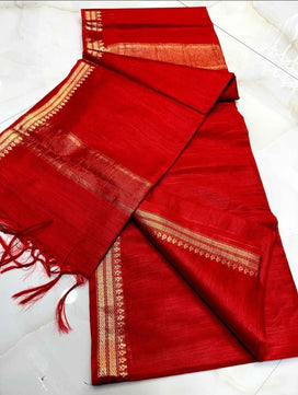 Copper Zari Weaving Border Saree