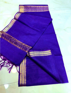 Copper Zari Weaving Border Saree