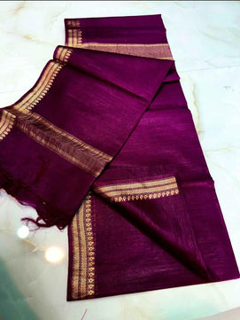 Copper Zari Weaving Border Saree