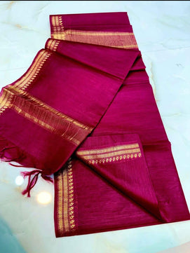 Copper Zari Weaving Border Saree