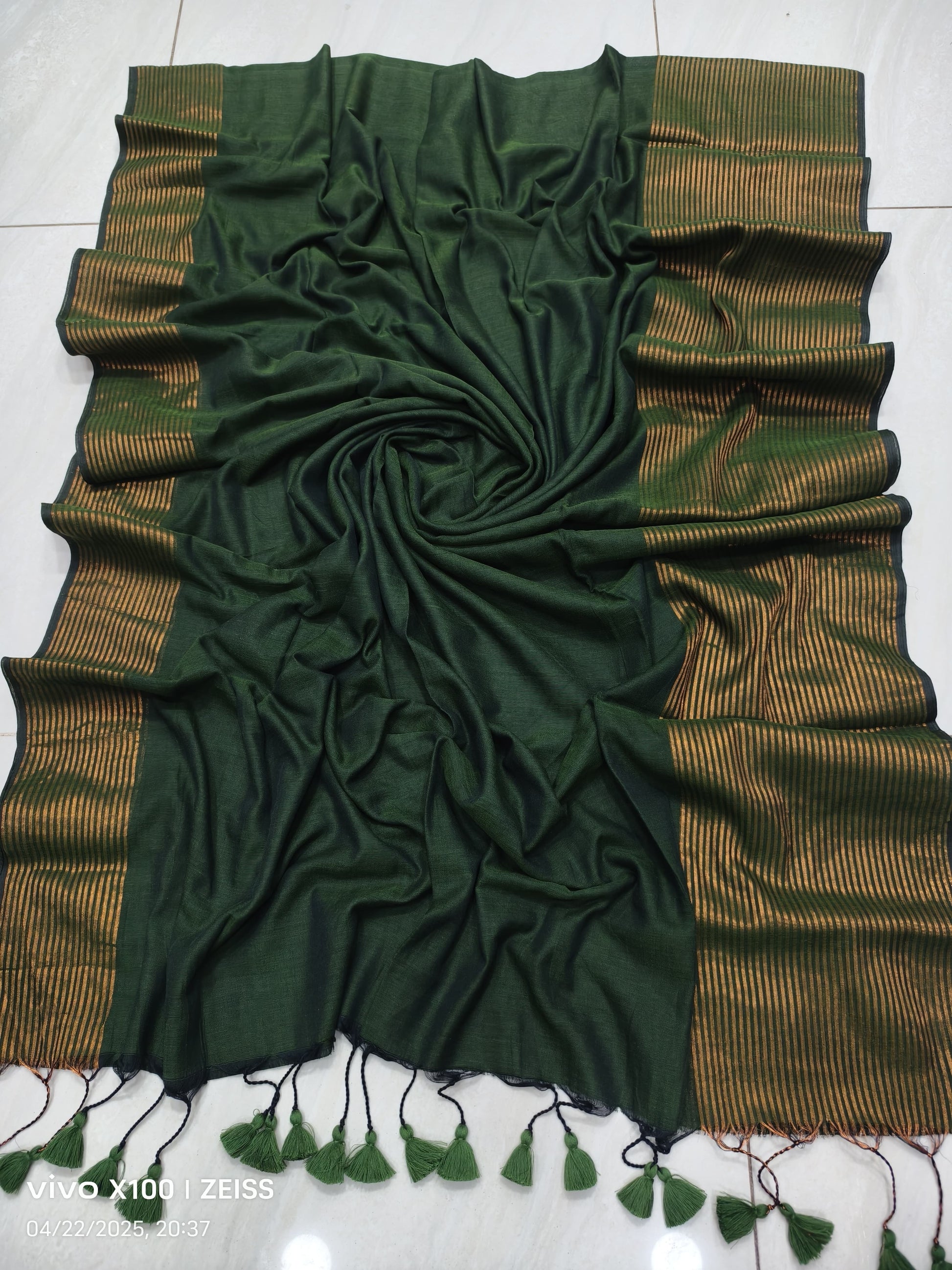 Striped Mulmul Cotton Saree