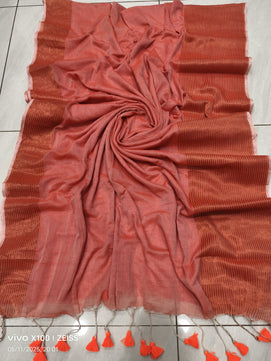 Striped Mulmul Cotton Saree