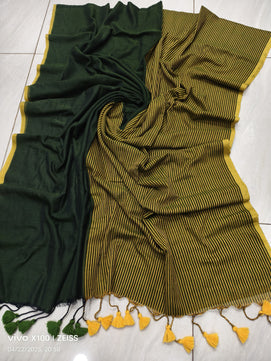 Striped Mulmul Cotton Saree