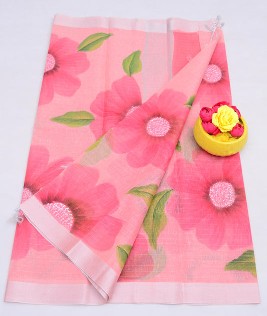 Kota Linen Hand Painting Saree