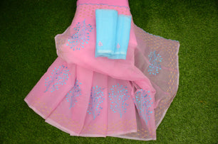 Kota Doria Embroidery Saree