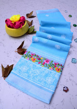 Kota Doria Embroidery Saree