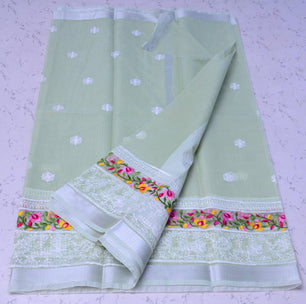 Kota Doria Embroidery Saree