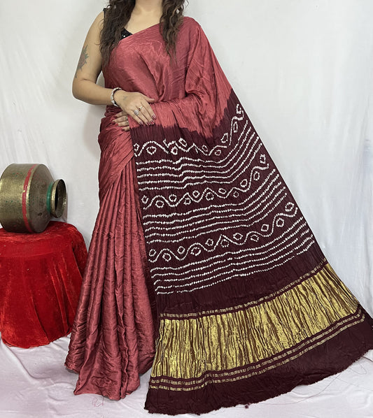 Modal Silk Bandhani Saree