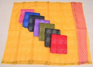 Pure Silk Kota Doria Bandhej Leheriya Saree