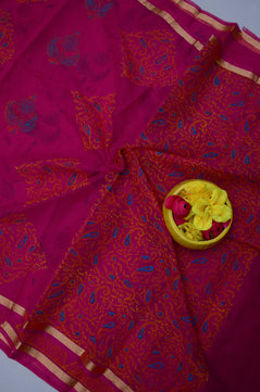 Kota Doria Hand Block Print Saree