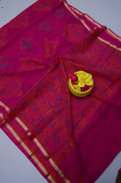 Kota Doria Hand Block Print Saree