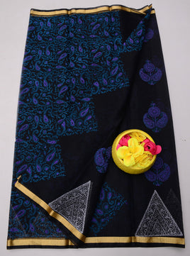 Kota Doria Hand Block Print Saree