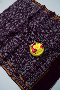 Pure Cotton Kota Doria Saree with Batik Print