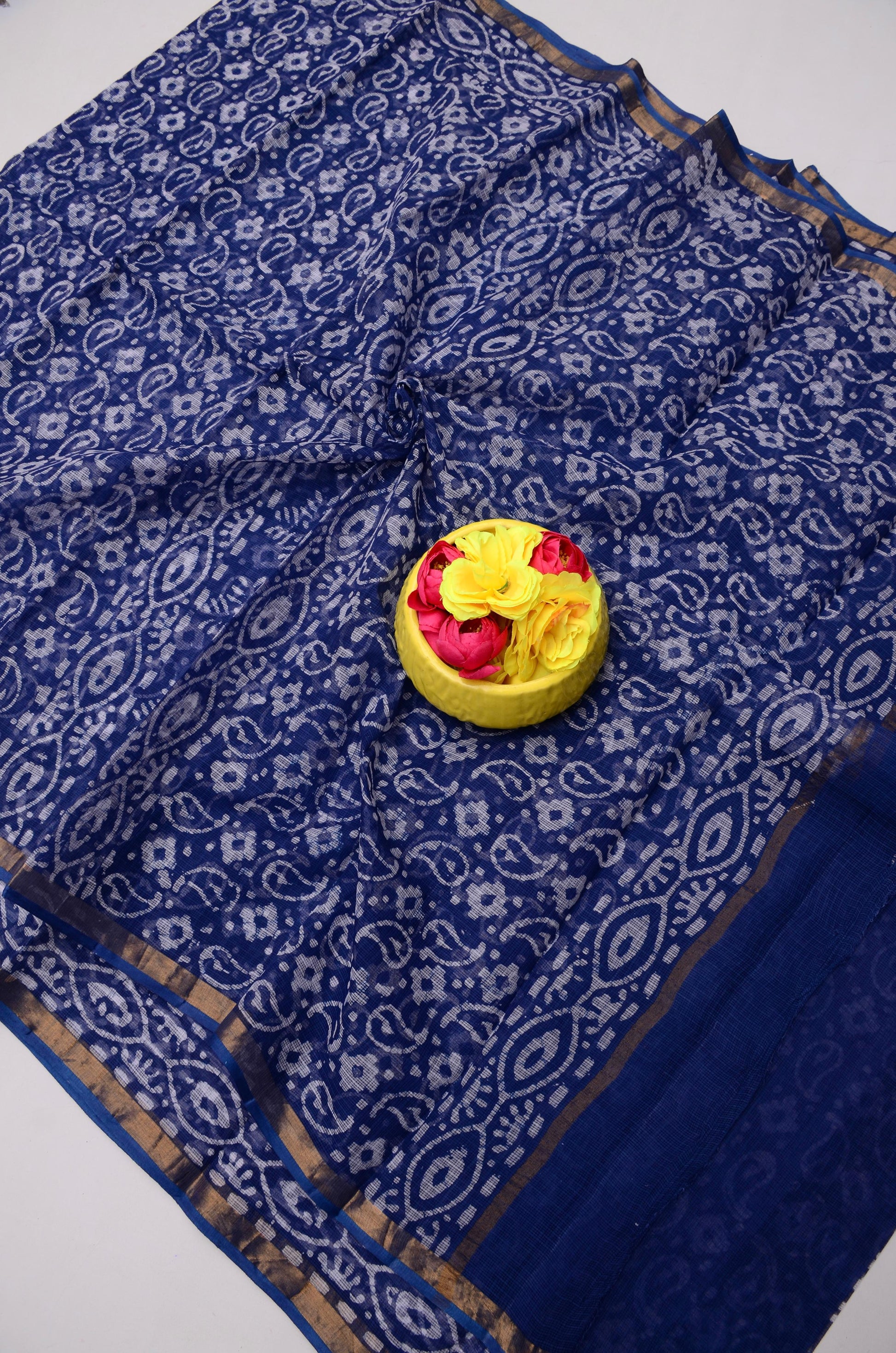 Pure Cotton Kota Doria Saree with Batik Print
