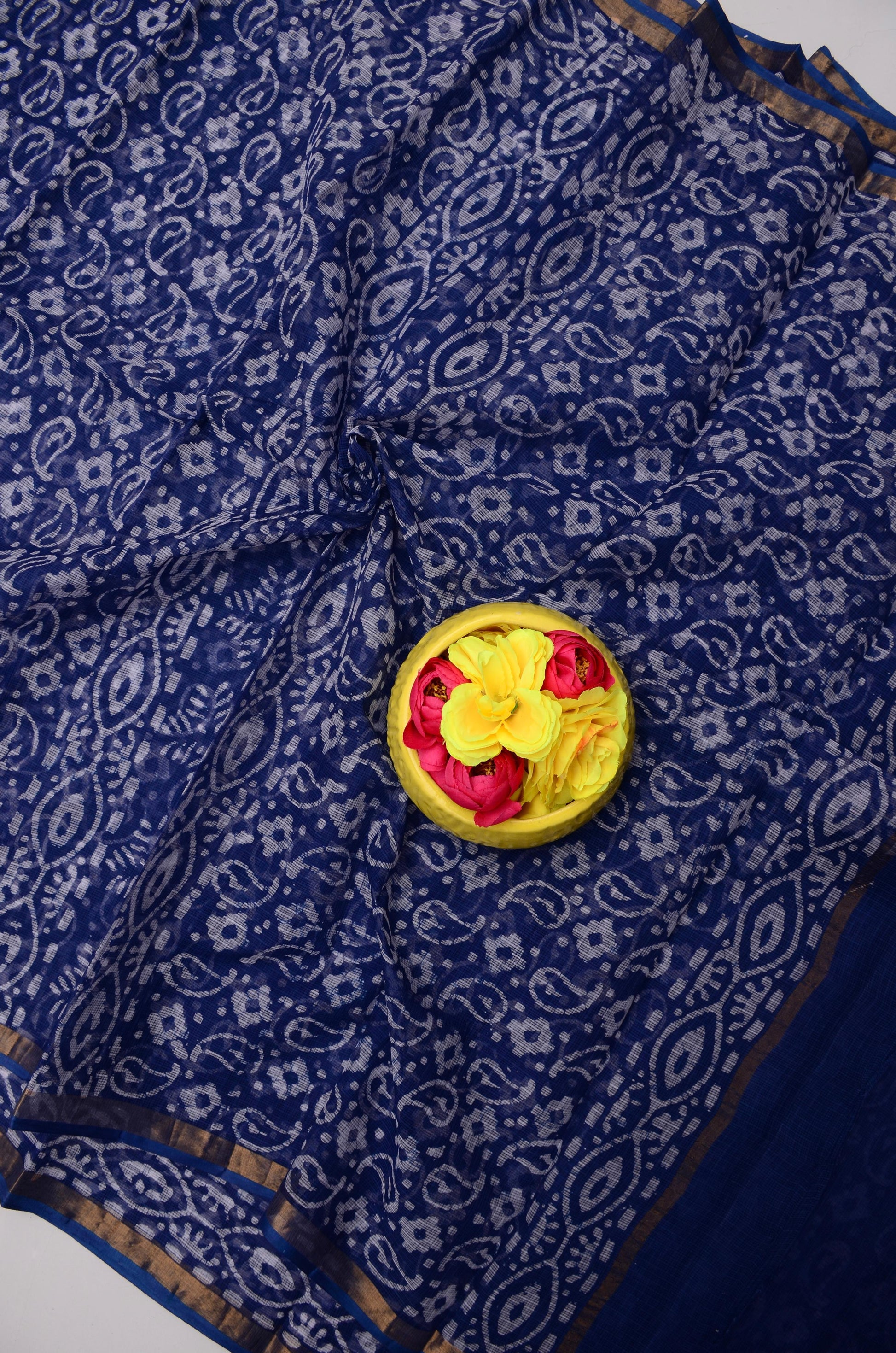 Pure Cotton Kota Doria Saree with Batik Print