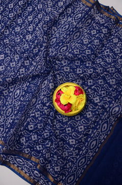 Pure Cotton Kota Doria Saree with Batik Print