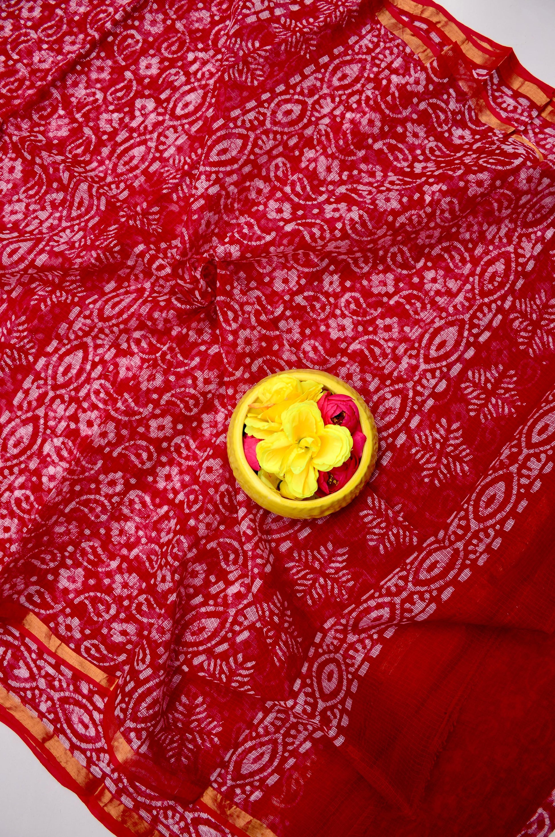 Pure Cotton Kota Doria Saree with Batik Print