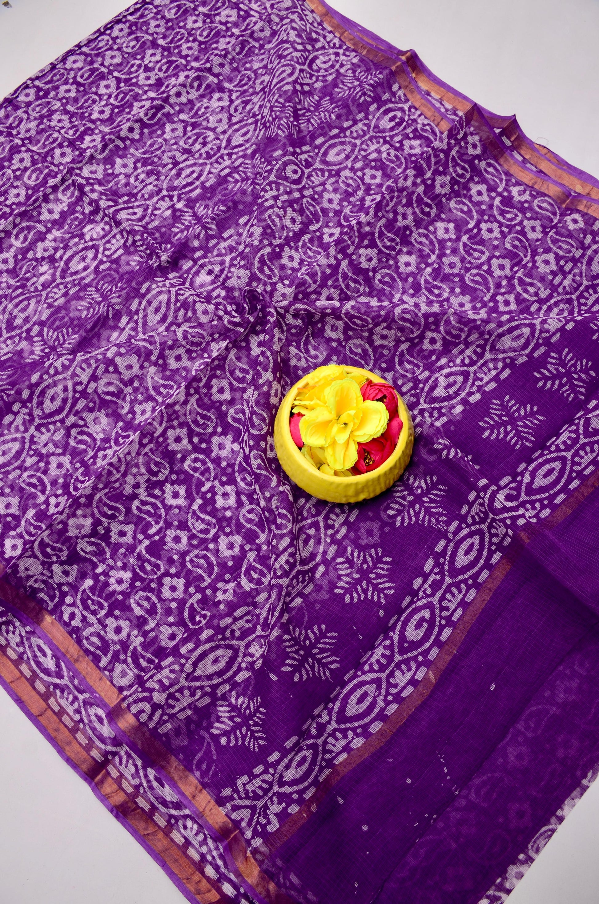 Pure Cotton Kota Doria Saree with Batik Print