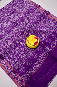 Pure Cotton Kota Doria Saree with Batik Print