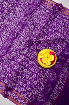 Pure Cotton Kota Doria Saree with Batik Print