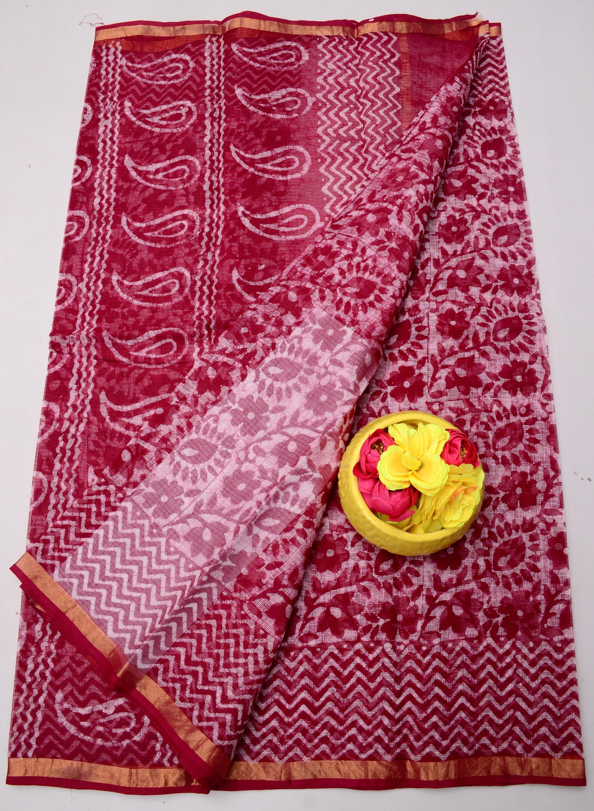 Handcrafted Pure Cotton Kota Doria Batik Saree