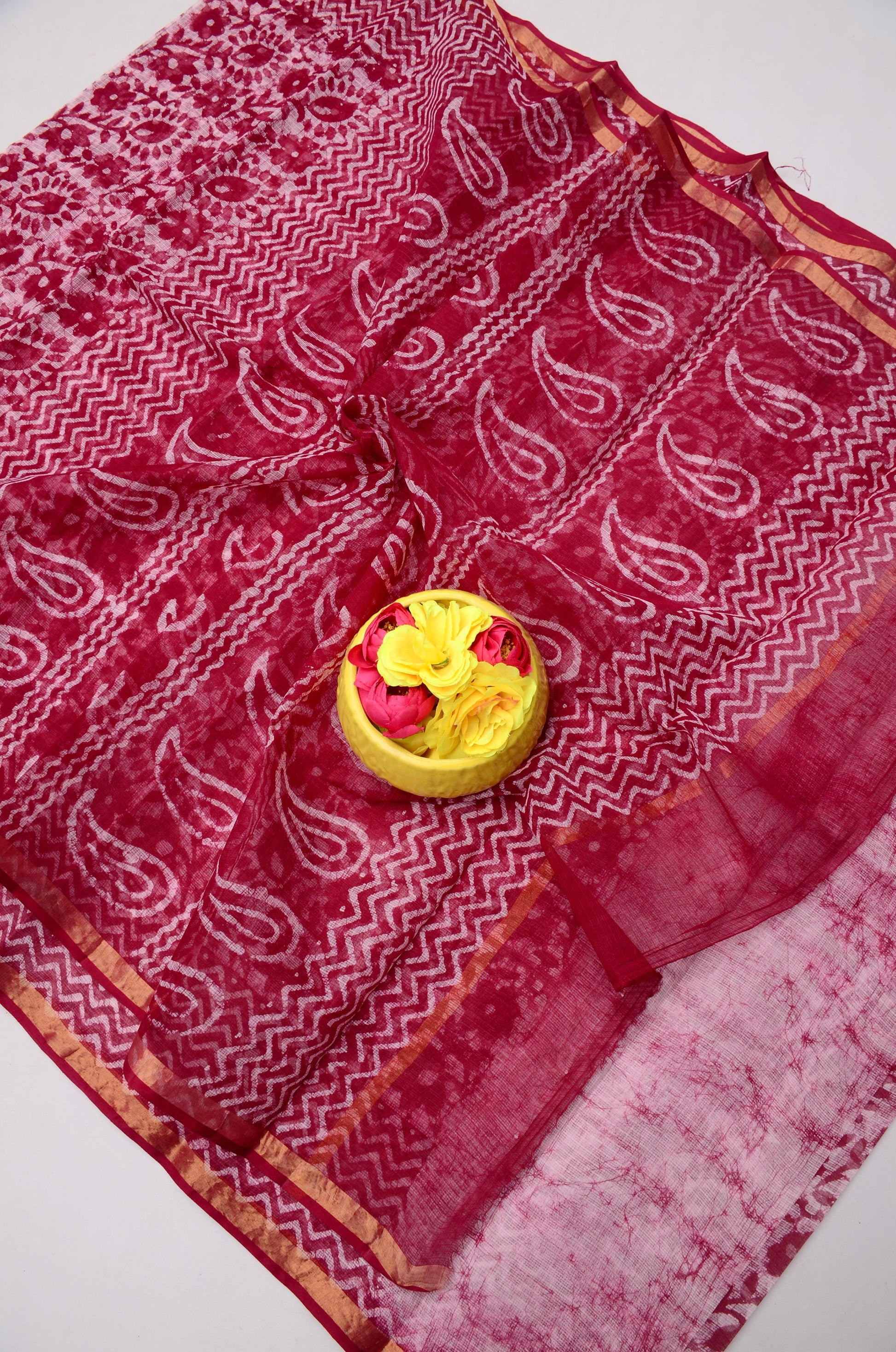 Handcrafted Pure Cotton Kota Doria Batik Saree