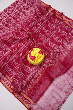 Handcrafted Pure Cotton Kota Doria Batik Saree