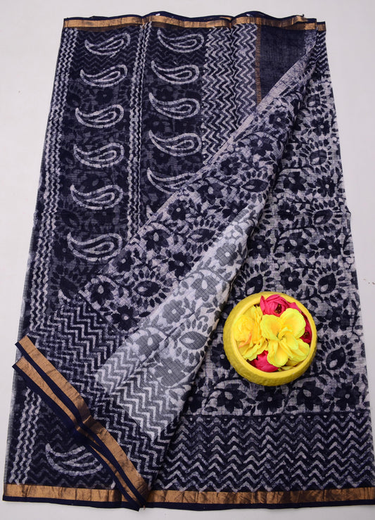Handcrafted Pure Cotton Kota Doria Batik Saree