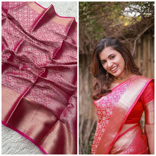 Banarasi Tissue Soft Silk Saree with Zari Elegance