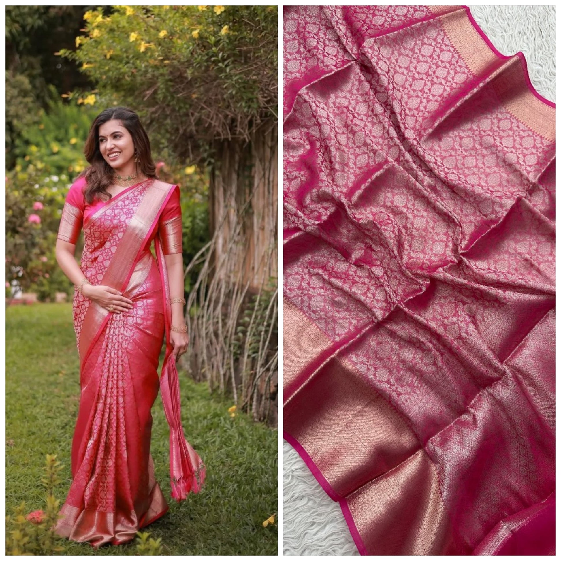 Banarasi Tissue Soft Silk Saree with Zari Elegance